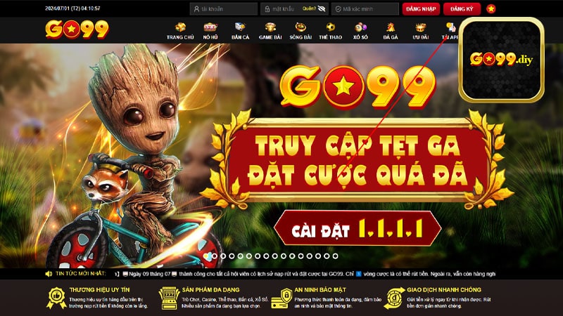 Cách tải app Go99